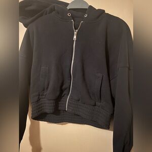 Abercrombie and fitch cropped hoodie black soft and comfy size medium
